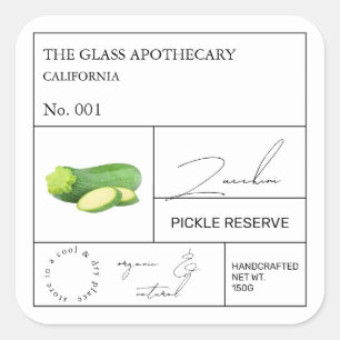 Apothecary Zucchini Label