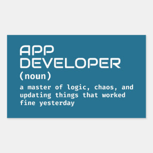 App Developer Geek Definition Rectangular Sticker