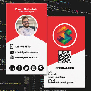 App Developer - Red Business Card