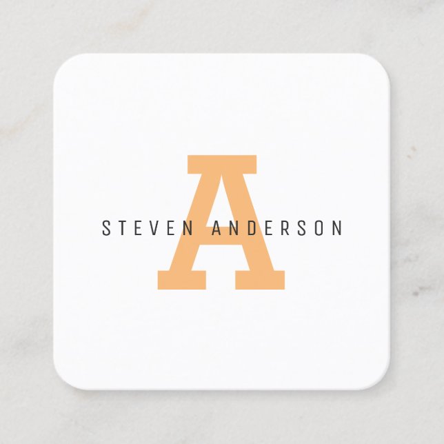 App icon shape with back monogram square business card (Front)