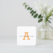 App icon shape with back monogram square business card (Standing Front)