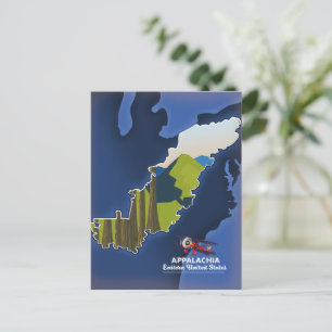 Appalachia Eastern United States travel map Postcard