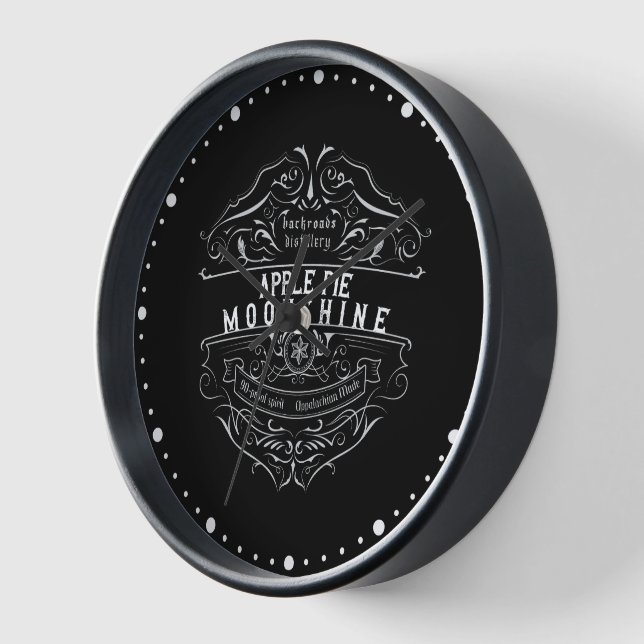 Appalachia Moonshine Label Clock (Angle)