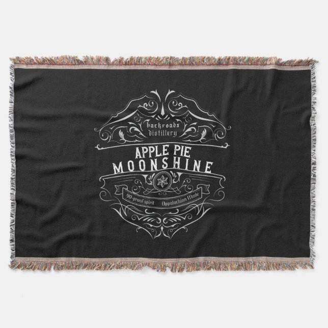 Appalachia Moonshine Label Throw Blanket (Front)