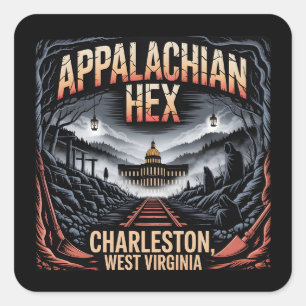 Appalachian Hex Charleston West Virginia Halloween Square Sticker
