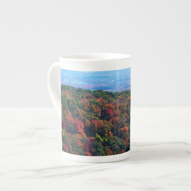 Appalachian Mountains in Fall Bone China Mug (Front Left)
