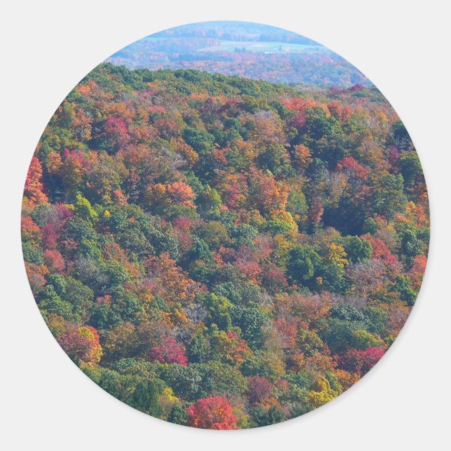 Appalachian Mountains in Fall Classic Round Sticker (Front)