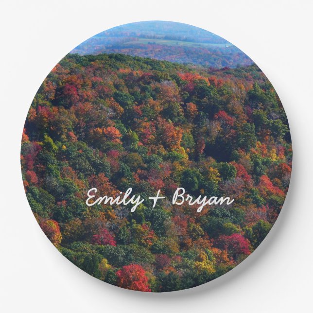 Appalachian Mountains in Fall Paper Plate (Front)