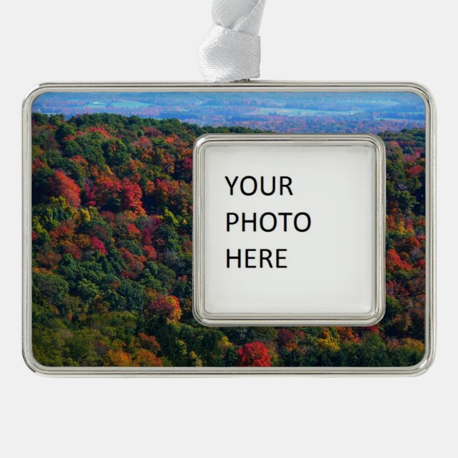 Appalachian Mountains in Fall Silver Plated Framed Ornament (Front)