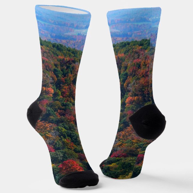 Appalachian Mountains in Fall Socks (Angled)