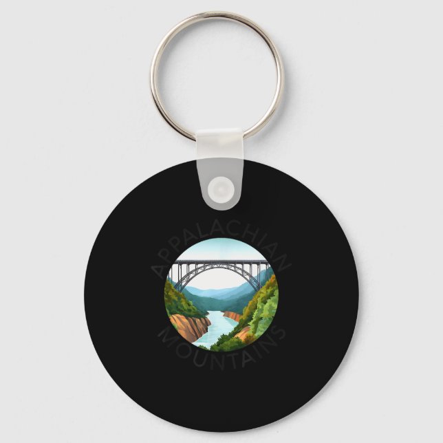 Appalachian Mountains New River Gorge Bridge West  Key Ring (Front)