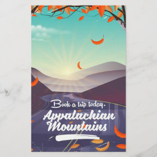 Appalachian Mountains vintage travel poster Stationery