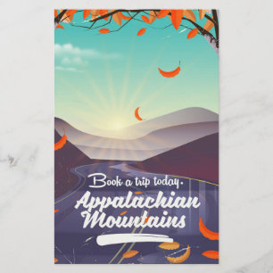 Appalachian Mountains vintage travel poster Stationery