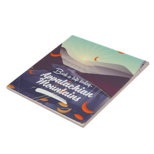 Appalachian Mountains vintage travel poster Tile