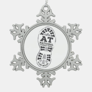 Appalachian National Scenic Trail Snowflake Pewter Christmas Ornament