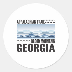 Appalachian Trail Hikers Hiking At Blood Mountain Classic Round Sticker