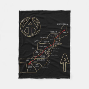 Appalachian Trail Hiking Map Fleece Blanket