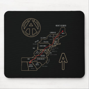 Appalachian Trail Hiking Map Mouse Pad