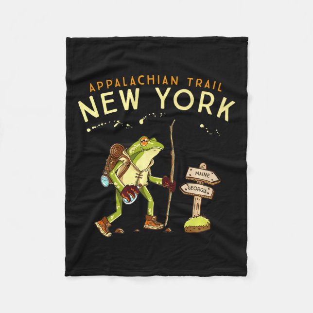 Appalachian Trail New York Hiking Frog _1  Fleece Blanket (Front)