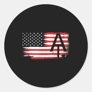 Appalachian Trail Patriotic American Flag Hiking G Classic Round Sticker