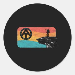 Appalachian Trail Retro Mcafee's Knob Hiking Classic Round Sticker