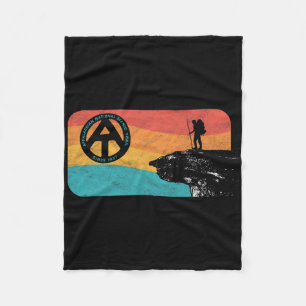 Appalachian Trail Retro Mcafee's Knob Hiking  Fleece Blanket