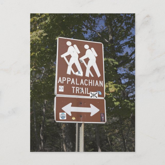 Appalachian Trail Sign with Hikers Icon Postcard (Front)