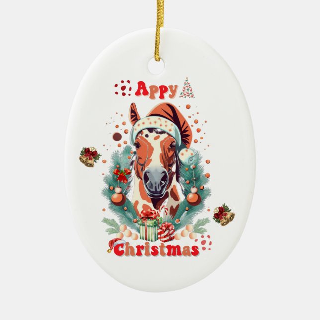 Appaloosa Christmas Ceramic Ornament (Front)