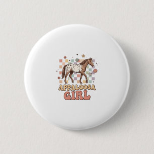 Appaloosa Girl Vintage Horse Western T-Shirt Desig 6 Cm Round Badge