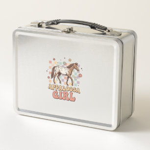 Appaloosa Girl Vintage Horse Western T-Shirt Desig Metal Lunch Box