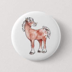Appaloosa Horse 6 Cm Round Badge