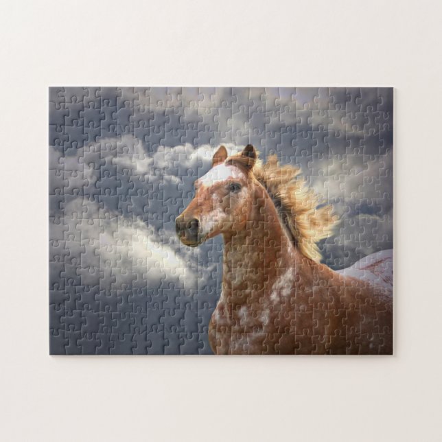 Appaloosa Horse and Clouds Beautiful Jigsaw Puzzle (Horizontal)