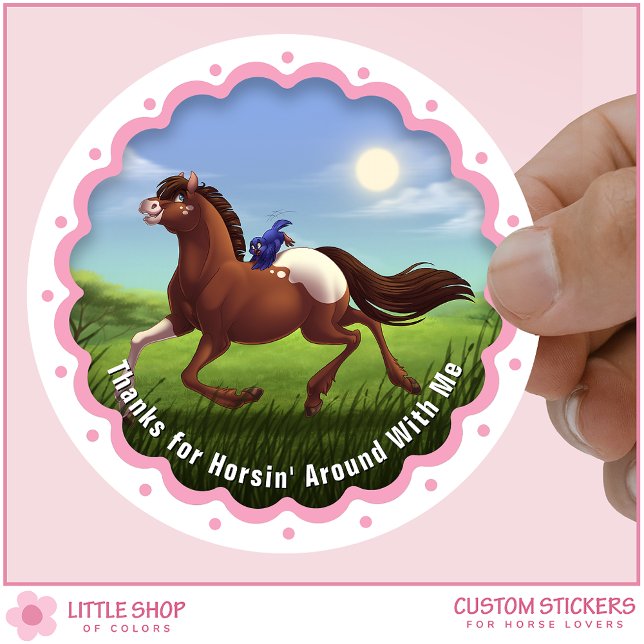 Appaloosa Horse Birthday Party Favor Thank You Classic Round Sticker (Creator Uploaded)