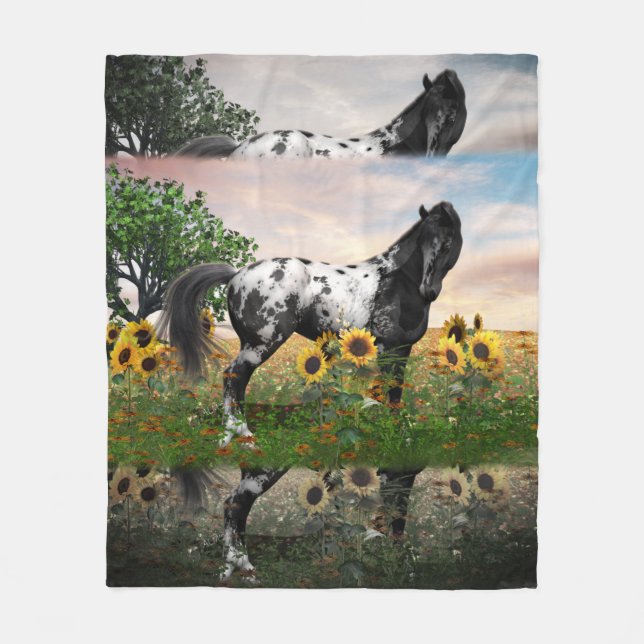 Appaloosa Horse Fleece Blanket (Front)