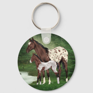 Appaloosa Horse Mare and Foal Key Ring