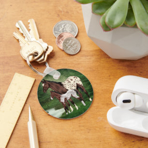 Appaloosa Horse Mare and Foal Key Ring