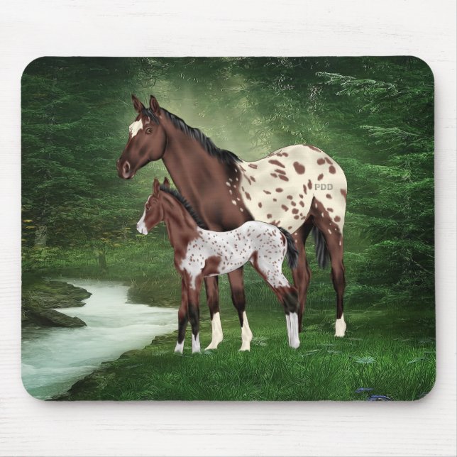 Appaloosa Horse Mare and Foal Mouse Pad (Front)