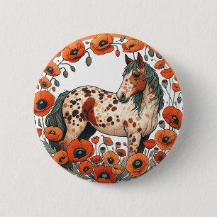 Appaloosa Horse Poppy Appy Horses 6 Cm Round Badge
