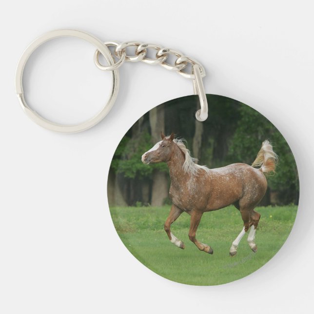 Appaloosa Horse Running Key Ring (Front)
