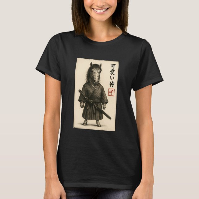 Appaloosa Horse Samurai Ink Art Sumi-e Style Novel T-Shirt (Front)