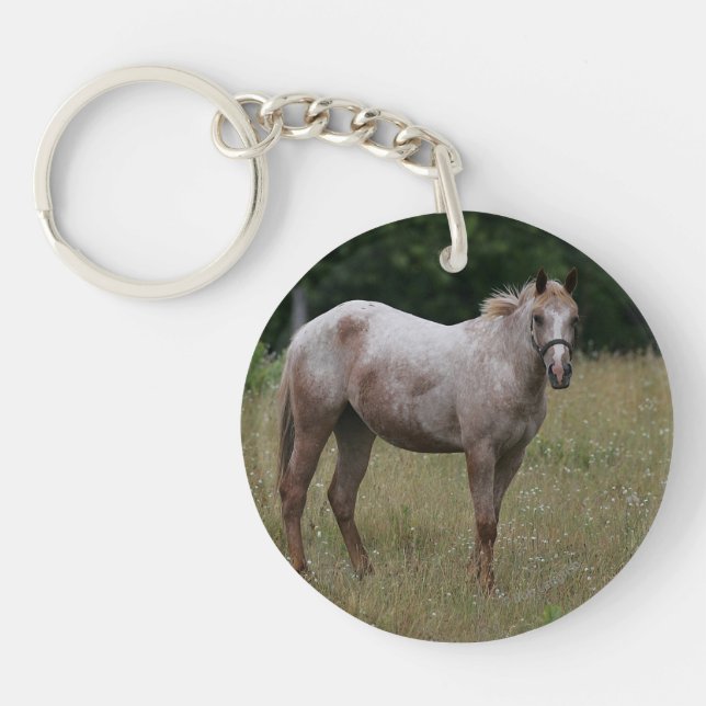 Appaloosa Horse Standing in the Grass Key Ring (Front)