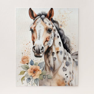 Appaloosa Horse Watercolor Leopard  Jigsaw Puzzle