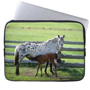 Appaloosa Mare and Colt Horse Laptop Sleeve