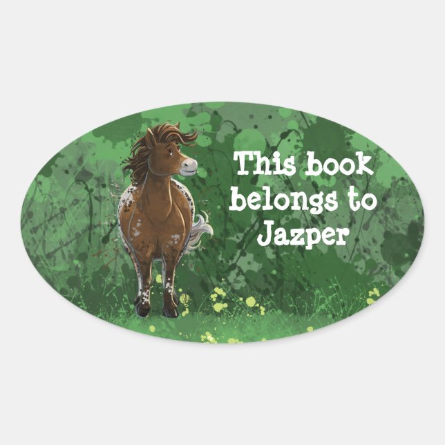 Appaloosa Painted Pony Oval Sticker (Front)