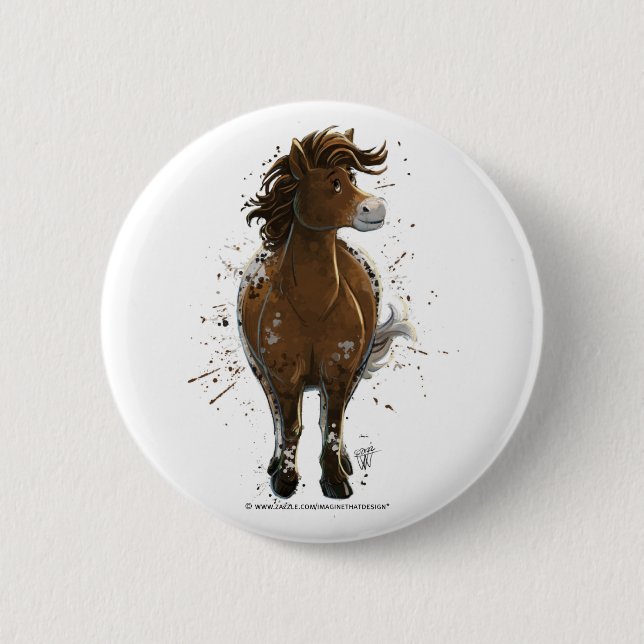 Appaloosa Pony 6 Cm Round Badge (Front)