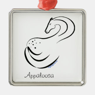 Appaloosa stylised ink drawing metal ornament