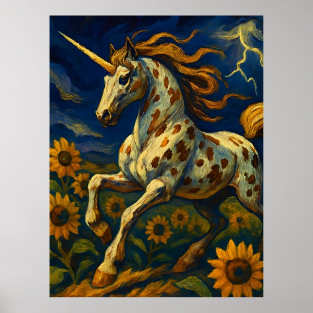 Appaloosa Unicorn in a Storm Poster (Front)