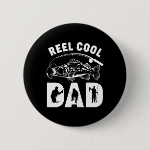 Apparel Funny Fishing Reel Cool Dad Fathers Day 6 Cm Round Badge