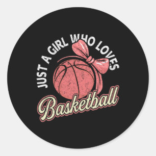 Apparel Funny Just A Girl Who Loves Sketll Classic Round Sticker