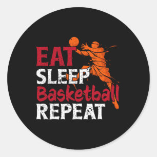 Apparel Funny Sketll Eat Sleep Sketll Repeat Classic Round Sticker